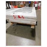 lot of 6-- 32 in x 80 in No Panel Full Lite Solid Core Primed MDF Interior Slab with Sandblasted Privacy Glass