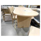 Spruce & Spring Eden 6-Piece Oval Natural Wood Top Dining Table Set Seats 6 with Bench and 4 Dining Chairs Modern Style Dining Room Set