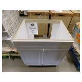Hampton Bay Designer Series Melvern Assembled 30x34.5x23.75 in. Sink Base Kitchen Cabinet in White