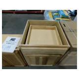Hampton Bay Hampton 27 in. W x 12 in. D x 30 in. H Assembled Wall Kitchen Cabinet in Natural Hickory and 24 in bottom cabinet