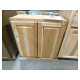 Hampton Bay Hampton 27 in. W x 12 in. D x 30 in. H Assembled Wall Kitchen Cabinet in Natural Hickory and 24 in bottom cabinet