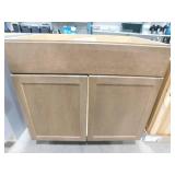Hampton Bay Sinclair 36 in. W x 24 in. D x 34.5 in. H Assembled Sink Base Cabinet in Shaker Saddle Oak