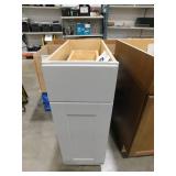 Hampton Bay Shaker 15 in. W x 24 in. D x 34.5 in. H Assembled Base Kitchen Cabinet in Dove Gray with Ball-Bearing Drawer Glides