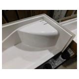 Aquatic Coronado 60 in. x 30 in. Single Threshold Left Drain Shower Pan in White with Built-In Shower Bench