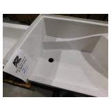 Aquatic Coronado 60 in. x 30 in. Single Threshold Left Drain Shower Pan in White with Built-In Shower Bench