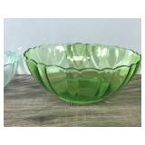 Lot of 5 Vintage Green Glass Bowls Lot of 5 Vintage Green Glass Bowls