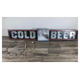 Vintage Miller Brewing Company Cold Beer Indoor Sign Vintage Miller Brewing Company Cold Beer Indoor Sign