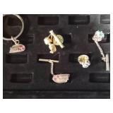 Tie tacks and a key ring - some 10K Tie tacks and a key ring - some 10K