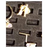 Tie tacks and a key ring - some 10K Tie tacks and a key ring - some 10K