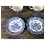 2 Sets of Vtg Olde Staffordshire “English Village” by Salem China Co. Tea Cup & SaucerVtg 2 Sets of Vtg Olde Staffordshire “English Village” by Salem China Co. Tea Cup & SaucerVtg