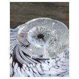 Vintage Murano Style Rainbow Swirl Free form blown glass Bowl Dish Vintage Murano Style Rainbow Swirl Free form blown glass Bowl Dish