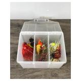 Plastic Plano Tackle Box with 8 Fishing Spinner Baits Plastic Plano Tackle Box with 8 Fishing Spinner Baits