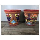 Large Mexican Pottery Planters Large Mexican Pottery Planters