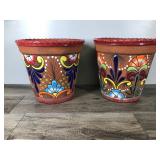 Large Mexican Pottery Planters Large Mexican Pottery Planters