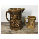 Vintage McCoy Stoneware Pirate Beer Pitcher with Matching Mug Vintage McCoy Stoneware Pirate Beer Pitcher with Matching Mug