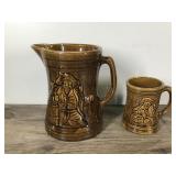 Vintage McCoy Stoneware Pirate Beer Pitcher with Matching Mug Vintage McCoy Stoneware Pirate Beer Pitcher with Matching Mug