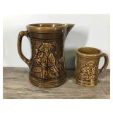 Vintage McCoy Stoneware Pirate Beer Pitcher with Matching Mug Vintage McCoy Stoneware Pirate Beer Pitcher with Matching Mug