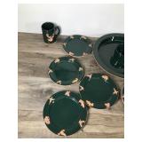 Hunter Green Frankoma USA Pottery Sportsman 12 Piece Set Hunter Green Frankoma USA Pottery Sportsman 12 Piece Set