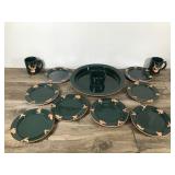Hunter Green Frankoma USA Pottery Sportsman 12 Piece Set Hunter Green Frankoma USA Pottery Sportsman 12 Piece Set