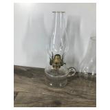 Antique Oil Lamp Ribbed Glass Finger Lamp with 2 Extra Globes - SCOVILL MFG Co. Antique Oil Lamp Ribbed Glass Finger Lamp with 2 Extra Globes - SCOVILL MFG Co.