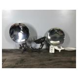 2 - Antique Cast Iron Oil Lamp Holder Wall Bracket & Reflector 2 - Antique Cast Iron Oil Lamp Holder Wall Bracket & Reflector