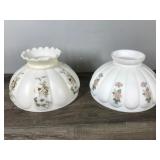 2 Vintage Glass Lamp Shades 2 Vintage Glass Lamp Shades