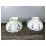2 Vintage Glass Lamp Shades 2 Vintage Glass Lamp Shades