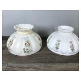 2 Vintage Glass Lamp Shades 2 Vintage Glass Lamp Shades