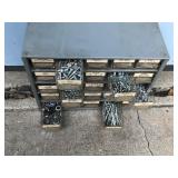 25 Drawer Metal Hardware Organizer Full of Hardware 25 Drawer Metal Hardware Organizer Full of Hardware