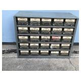 25 Drawer Metal Hardware Organizer Full of Hardware 25 Drawer Metal Hardware Organizer Full of Hardware