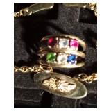10k ring with stones and a black hills gold bracelet 10k ring with stones and a black hills gold bracelet