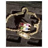 10k ring with stones and a black hills gold bracelet 10k ring with stones and a black hills gold bracelet