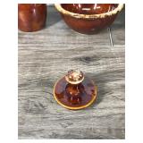 Vintage Hull Brown Drip Glaze Pottery Dishware - Coffee Pitcher - Bowl - Salt Shaker - Pitcher Vintage Hull Brown Drip Glaze Pottery Dishware - Coffee Pitcher - Bowl - Salt Shaker - Pitcher