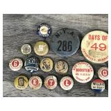 Lot of Antique Collectible Buttons - Burlington Northern Railroad - Fairbault Oil Co. - Fairbault Junior Sports Booster 1933 - Election  and More Lot of Antique Collectible Buttons - Burlington Northern Railroad - Fairbault Oil Co. - Fairbault Junior Sports Booster 1933 - Election  and More