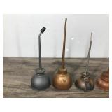 6 Small Collectible Thumb Press Oil Cans 6 Small Collectible Thumb Press Oil Cans
