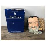 Large 7.5” Tall Merlin D 6529 Royal Doulton Toby Mug with Owl in Original Box Large 7.5” Tall Merlin D 6529 Royal Doulton Toby Mug with Owl in Original Box