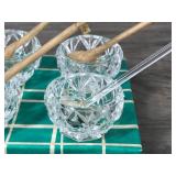 Vtg Set of 6 Salt Crystal Bowls &Spoons BOHEMIA Cut Glass Made in Czechoslovakia Vtg Set of 6 Salt Crystal Bowls &Spoons BOHEMIA Cut Glass Made in Czechoslovakia