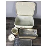 Lot of 3 Vintage Tin Bread Boxes and Tin Canister Lot of 3 Vintage Tin Bread Boxes and Tin Canister