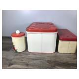 Lot of 3 Vintage Tin Bread Boxes and Tin Canister Lot of 3 Vintage Tin Bread Boxes and Tin Canister