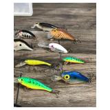 Lot of 31 Fishing Lures and Plastic Bait Box Tackle Box - see description for more info Lot of 31 Fishing Lures and Plastic Bait Box Tackle Box - see description for more info