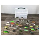 Lot of 31 Fishing Lures and Plastic Bait Box Tackle Box - see description for more info Lot of 31 Fishing Lures and Plastic Bait Box Tackle Box - see description for more info