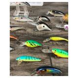 Lot of 31 Fishing Lures and Plastic Bait Box Tackle Box - see description for more info Lot of 31 Fishing Lures and Plastic Bait Box Tackle Box - see description for more info
