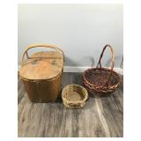 Lot of 3 Woven Baskets Lot of 3 Woven Baskets