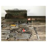 Lot of Tools and Metal Tool Box Lot of Tools and Metal Tool Box