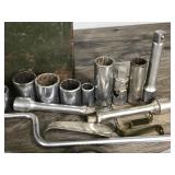 Lot of Tools and Metal Tool Box Lot of Tools and Metal Tool Box