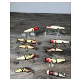 Lot of 10 Collectible C.C.B Garrett Ind. Pikie Creek Chub Fishing Lures Lot of 10 Collectible C.C.B Garrett Ind. Pikie Creek Chub Fishing Lures