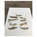 Lot of 9 Collectible Metal Fishing Lures - see description for more info Lot of 9 Collectible Metal Fishing Lures - see description for more info