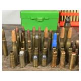 Lot of Live Rounds, Spent Rounds, Lead and Copper Bullets, Ammo Box and Vintage Ammo Boxes Lot of Live Rounds, Spent Rounds, Lead and Copper Bullets, Ammo Box and Vintage Ammo Boxes