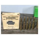 Lot of Live Rounds, Spent Rounds, Lead and Copper Bullets, Ammo Box and Vintage Ammo Boxes Lot of Live Rounds, Spent Rounds, Lead and Copper Bullets, Ammo Box and Vintage Ammo Boxes