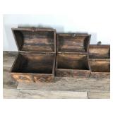 3 - Vintage Solid Wood Chests - All Three Fit Inside of Each Other 3 - Vintage Solid Wood Chests - All Three Fit Inside of Each Other
